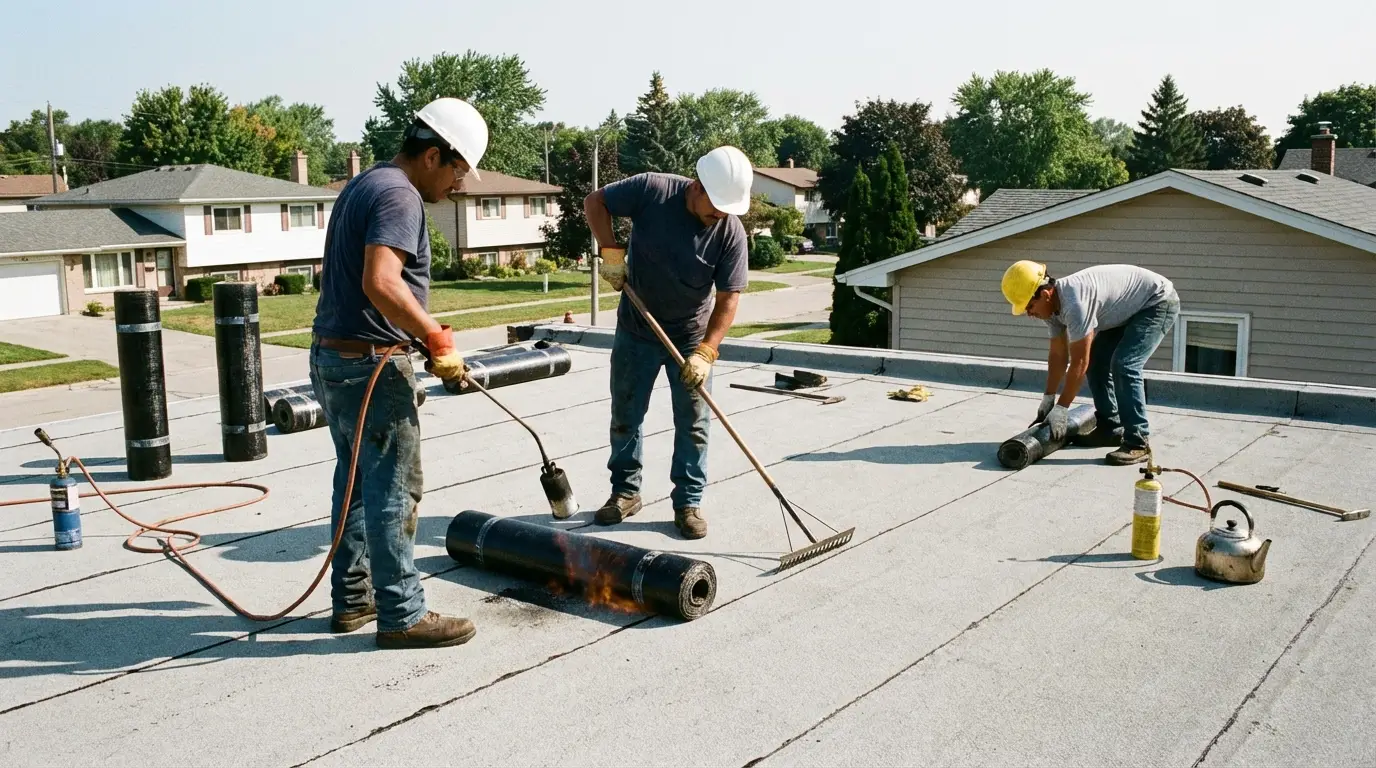 aanleg van een plat dak