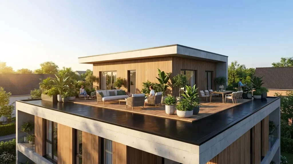 Couverture de toiture en bitume pour toit plat à Brasschaat